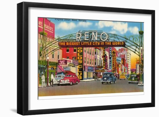 Virginia Street, Reno, Nevada-null-Framed Art Print