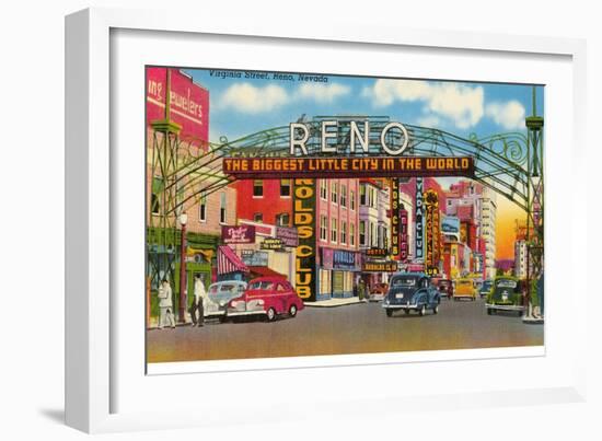 Virginia Street, Reno, Nevada-null-Framed Art Print