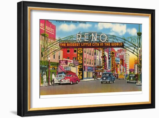 Virginia Street, Reno, Nevada-null-Framed Art Print