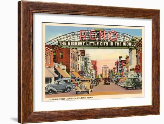 Virginia Street, Reno, Nevada-null-Framed Art Print