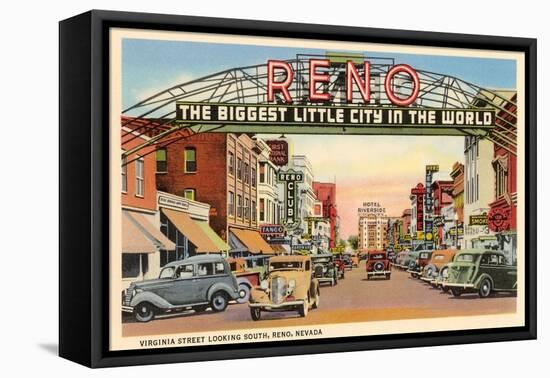 Virginia Street, Reno, Nevada-null-Framed Stretched Canvas