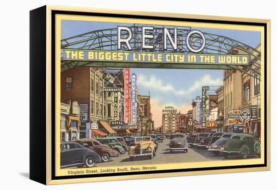 Virginia Street, Reno, Nevada-null-Framed Stretched Canvas