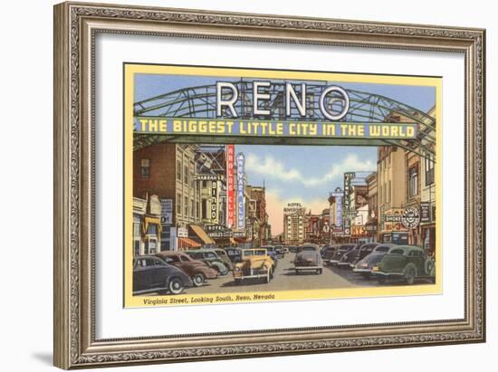 Virginia Street, Reno, Nevada-null-Framed Art Print