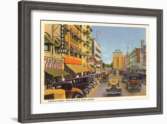 Virginia Street, Reno, Nevada--Framed Art Print