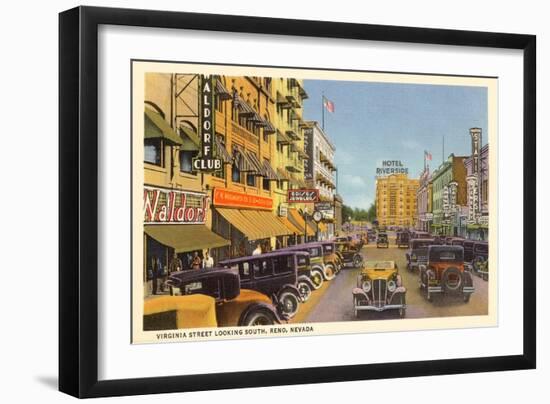 Virginia Street, Reno, Nevada-null-Framed Art Print