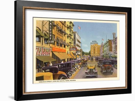 Virginia Street, Reno, Nevada-null-Framed Art Print