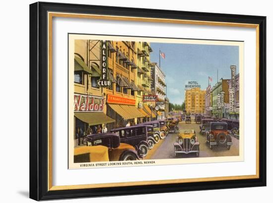 Virginia Street, Reno, Nevada-null-Framed Art Print