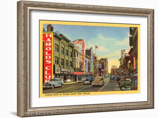 Virginia Street, Reno, Nevada-null-Framed Art Print