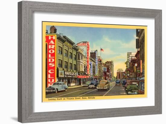 Virginia Street, Reno, Nevada-null-Framed Art Print