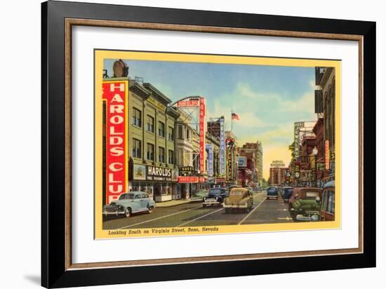 Virginia Street, Reno, Nevada-null-Framed Art Print