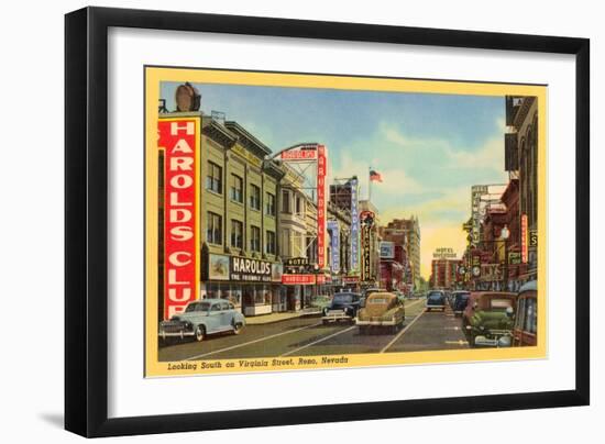 Virginia Street, Reno, Nevada-null-Framed Art Print