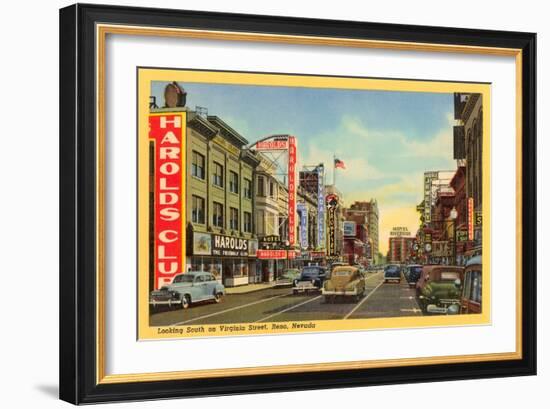 Virginia Street, Reno, Nevada-null-Framed Art Print