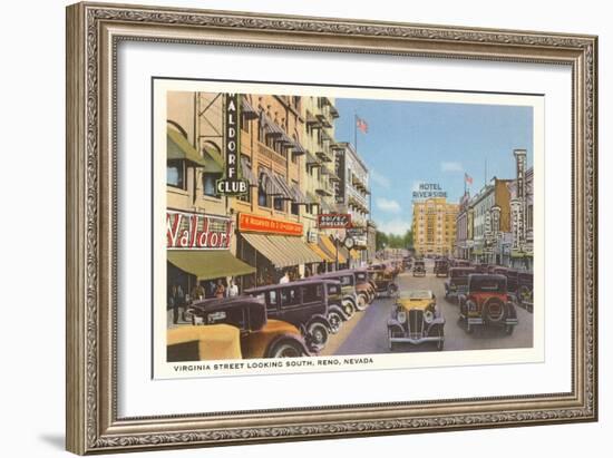 Virginia Street, Reno, Nevada-null-Framed Art Print