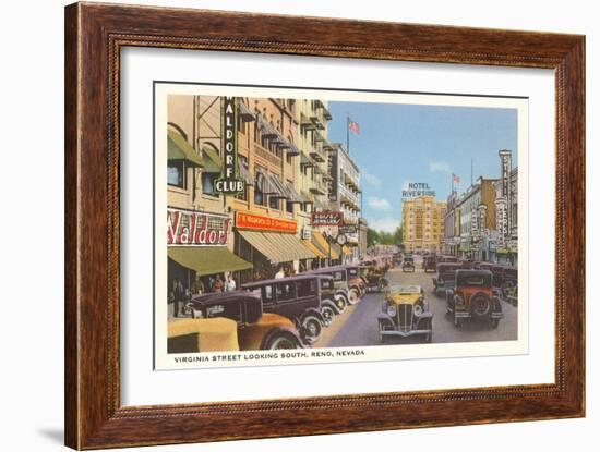 Virginia Street, Reno, Nevada-null-Framed Art Print