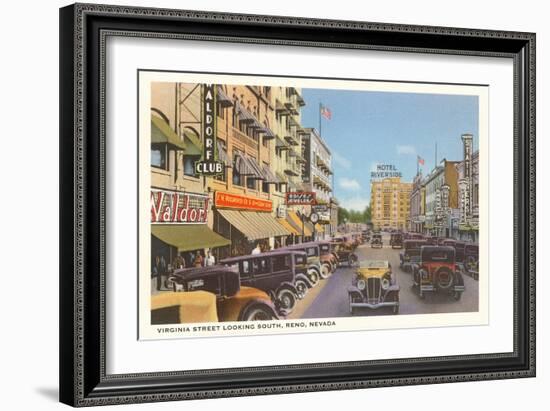 Virginia Street, Reno, Nevada-null-Framed Art Print