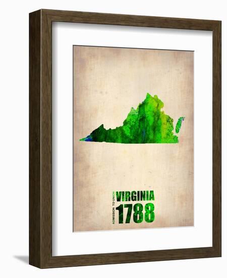 Virginia Watercolor Map-NaxArt-Framed Art Print