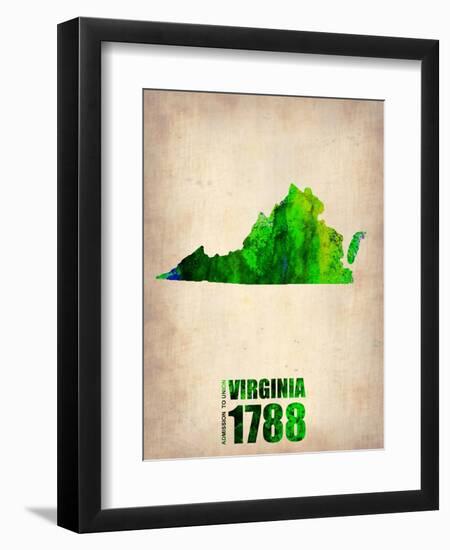 Virginia Watercolor Map-NaxArt-Framed Art Print