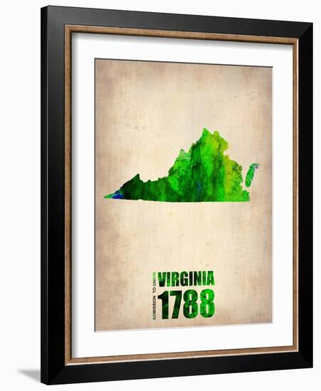 Virginia Watercolor Map-NaxArt-Framed Art Print