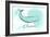 Virginia - Whale - Teal - Coastal Icon-Lantern Press-Framed Art Print