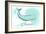 Virginia - Whale - Teal - Coastal Icon-Lantern Press-Framed Art Print