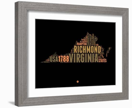 Virginia Word Cloud 1-NaxArt-Framed Art Print