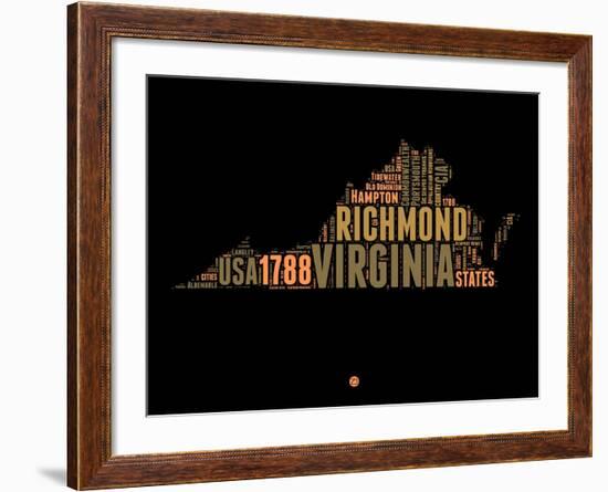 Virginia Word Cloud 1-NaxArt-Framed Art Print