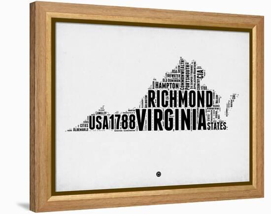 Virginia Word Cloud 2-NaxArt-Framed Stretched Canvas