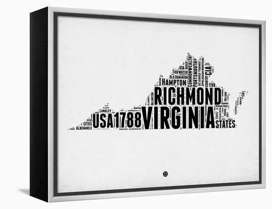 Virginia Word Cloud 2-NaxArt-Framed Stretched Canvas