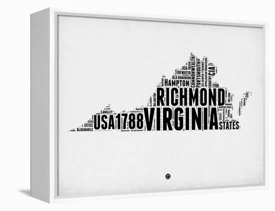 Virginia Word Cloud 2-NaxArt-Framed Stretched Canvas