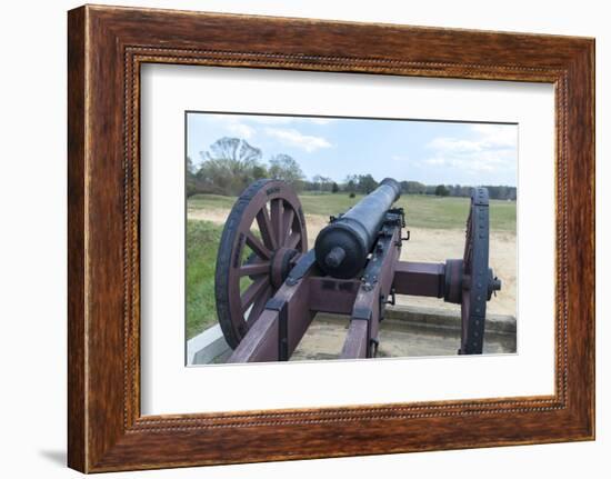 Virginia, Yorktown, Cannon on Battlefield-Jim Engelbrecht-Framed Photographic Print