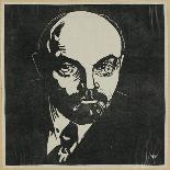 Block Print of Vladimir Lenin-Virna Haffer-Framed Giclee Print