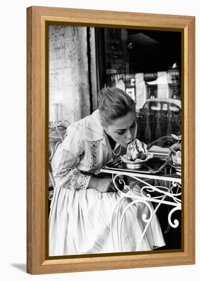 Virna Lisi Eating an Ice-Cream in Rome-Angelo Cozzi-Framed Premier Image Canvas