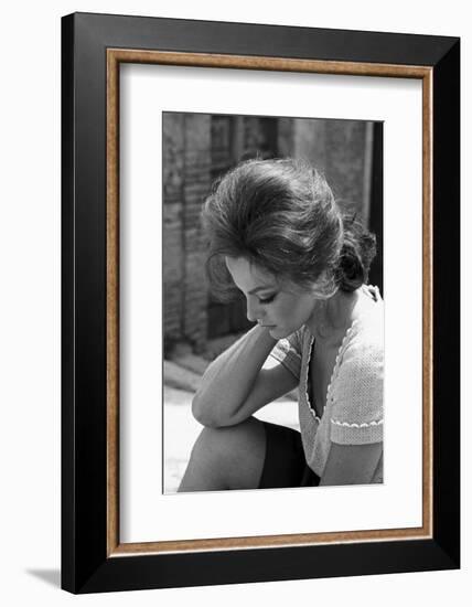 Virna Lisi with Dark Brown Hair-Marisa Rastellini-Framed Photographic Print