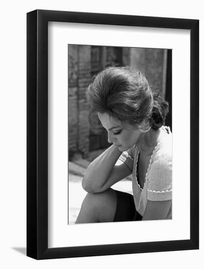 Virna Lisi with Dark Brown Hair-Marisa Rastellini-Framed Photographic Print