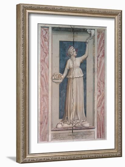 Virtues and Vices, Charity-Giotto di Bondone-Framed Art Print