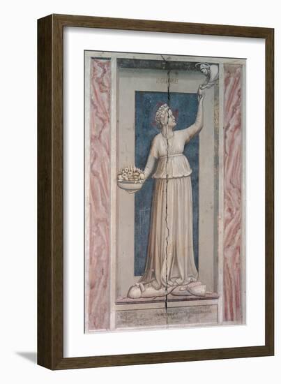 Virtues and Vices, Charity-Giotto di Bondone-Framed Art Print