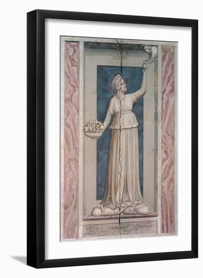 Virtues and Vices, Charity-Giotto di Bondone-Framed Art Print