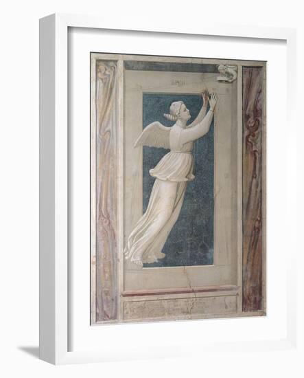 Virtues and Vices, Hope-Giotto di Bondone-Framed Art Print