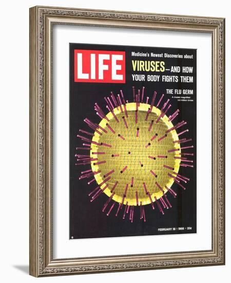 Viruses, Model of Flu Virus, February 18, 1966-Yale Joel-Framed Photographic Print