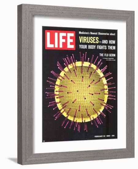Viruses, Model of Flu Virus, February 18, 1966-Yale Joel-Framed Photographic Print