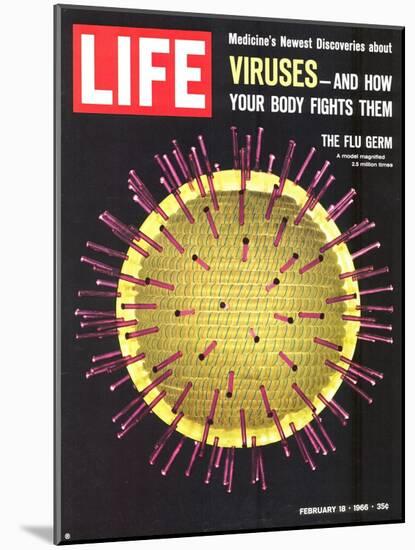 Viruses, Model of Flu Virus, February 18, 1966-Yale Joel-Mounted Photographic Print