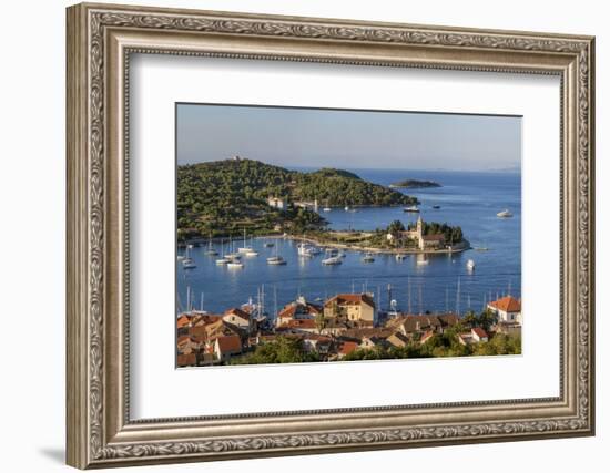 Vis Town, Franciscan Monastery and Harbor, Vis Island, Croatia-Peter Adams-Framed Photographic Print