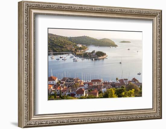 Vis Town, Franciscan Monastery and Harbor, Vis Island, Croatia-Peter Adams-Framed Photographic Print