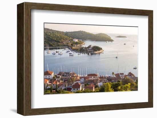 Vis Town, Franciscan Monastery and Harbor, Vis Island, Croatia-Peter Adams-Framed Photographic Print