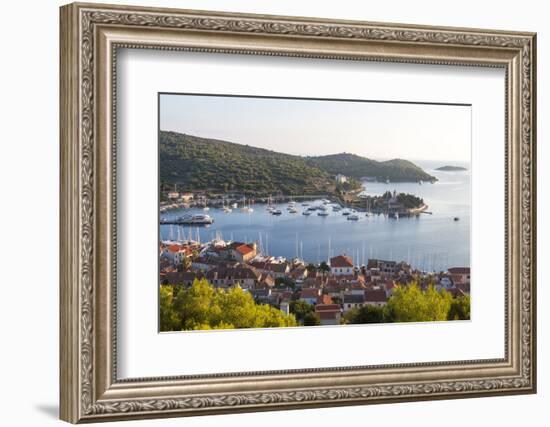 Vis Town, Franciscan Monastery and Harbor, Vis Island, Croatia-Peter Adams-Framed Photographic Print