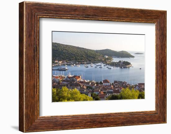 Vis Town, Franciscan Monastery and Harbor, Vis Island, Croatia-Peter Adams-Framed Photographic Print