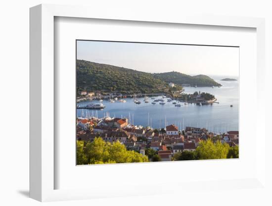 Vis Town, Franciscan Monastery and Harbor, Vis Island, Croatia-Peter Adams-Framed Photographic Print