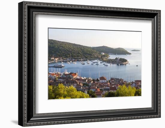 Vis Town, Franciscan Monastery and Harbor, Vis Island, Croatia-Peter Adams-Framed Photographic Print