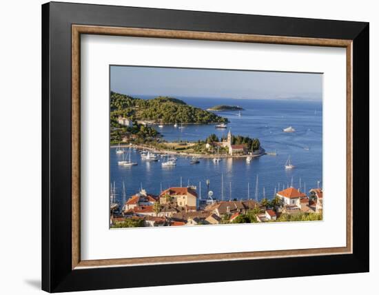 Vis Town, Franciscan Monastery and Harbor, Vis Island, Croatia-Peter Adams-Framed Photographic Print