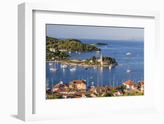 Vis Town, Franciscan Monastery and Harbor, Vis Island, Croatia-Peter Adams-Framed Photographic Print